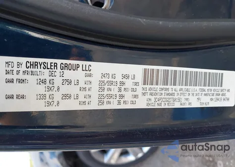 2013 Dodge Journey Crew from USA, damaged, VIN 3C4PDCDG2DT601561